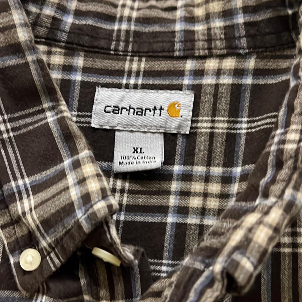 Carhartt dress shirt, XL, brown plaid